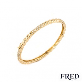 FRED 18k Rose Gold Diamond Set Bangle